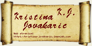 Kristina Jovakarić vizit kartica